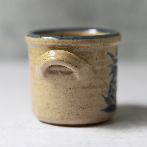 Mahon Pottery vintage blue tan country pineapple mini small crock - Picture 7 of 7